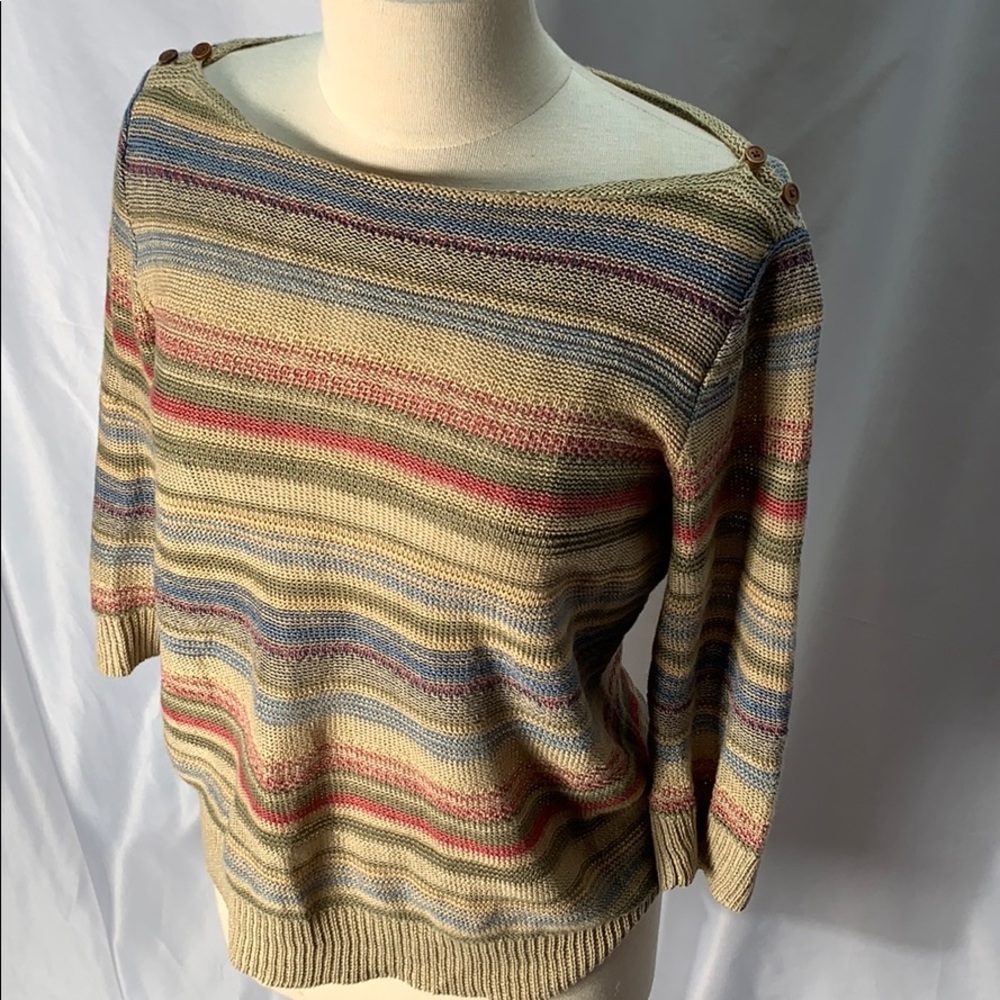 Lauren Jeans Co Multi Color Linen Sweater Size M